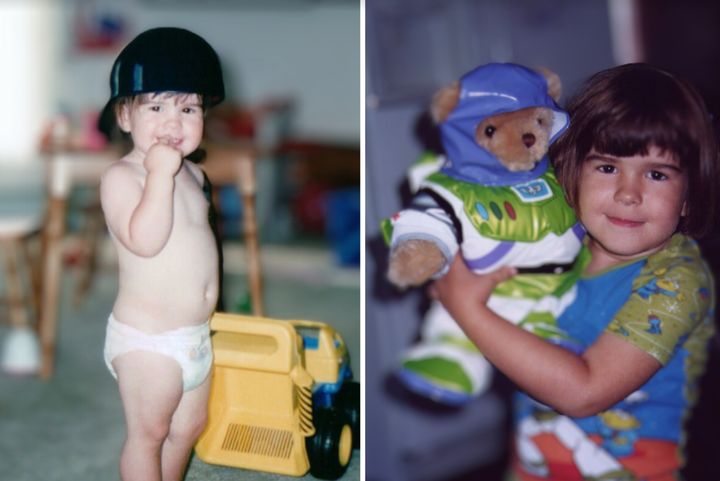 The author in 2001 at around 2 years old (left), and in 2004 around 5 years old (right).